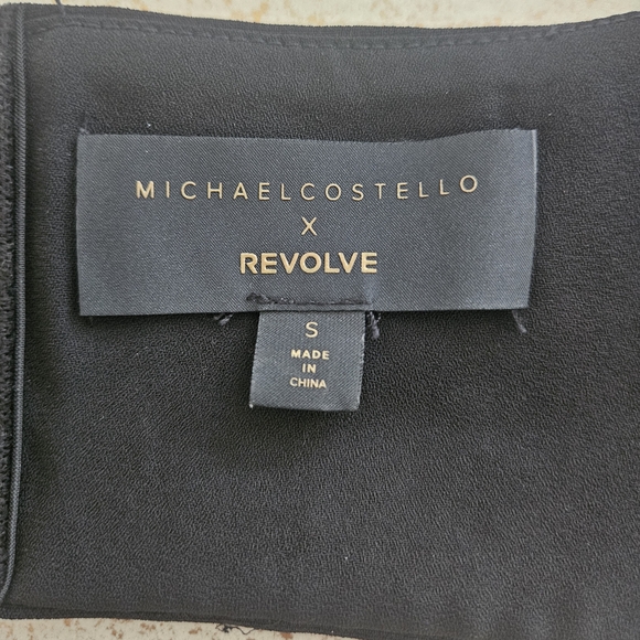 Michael Costello Black Crop Top with Chain Accent